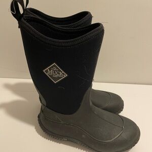 Original Muck Boots Kid's size 2 Black Hale Boot Waterproof Winter Rubber